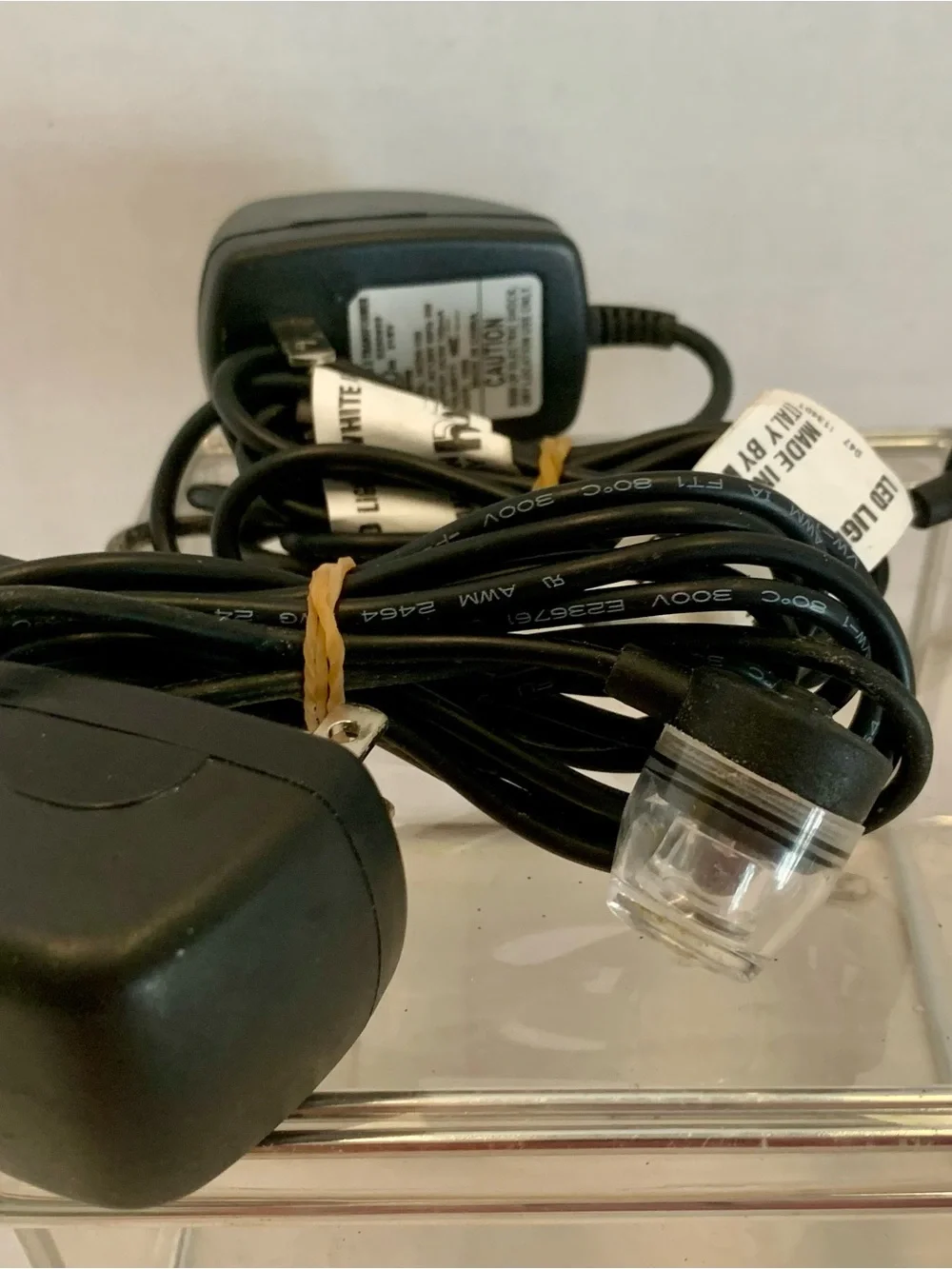 Set of two Clear LED Accent Lights with suction cups. Under water. Power Adapter